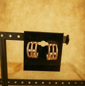 Vintage Gold-Tone Earring Trio Set